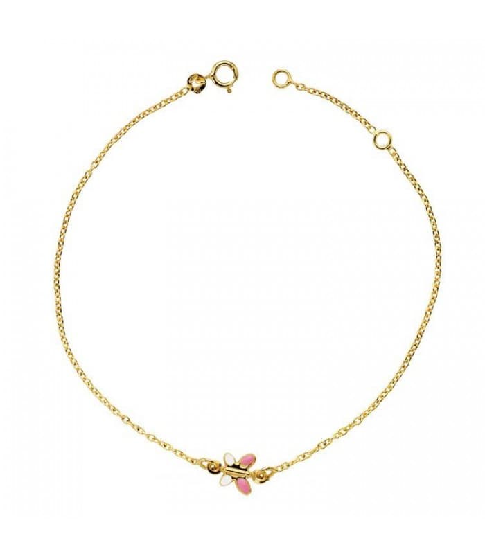 Pulsera bebé oro 18 ktes Mariposa