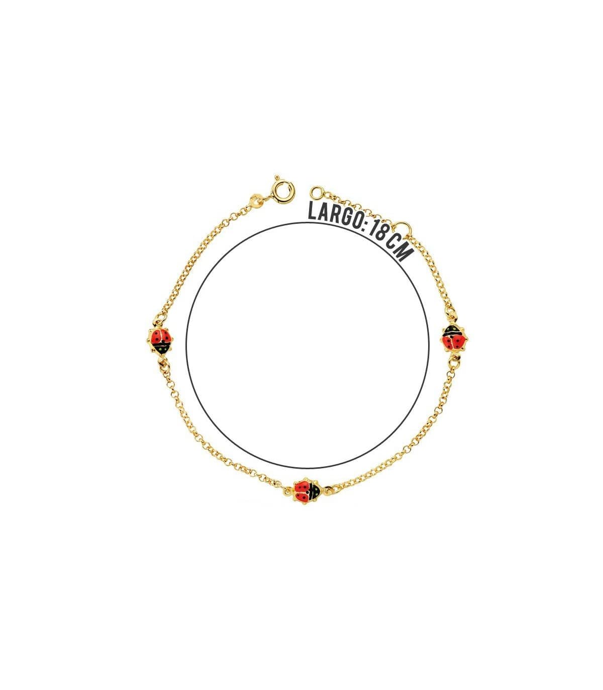 Pulsera oro 18 ktes Mariquita