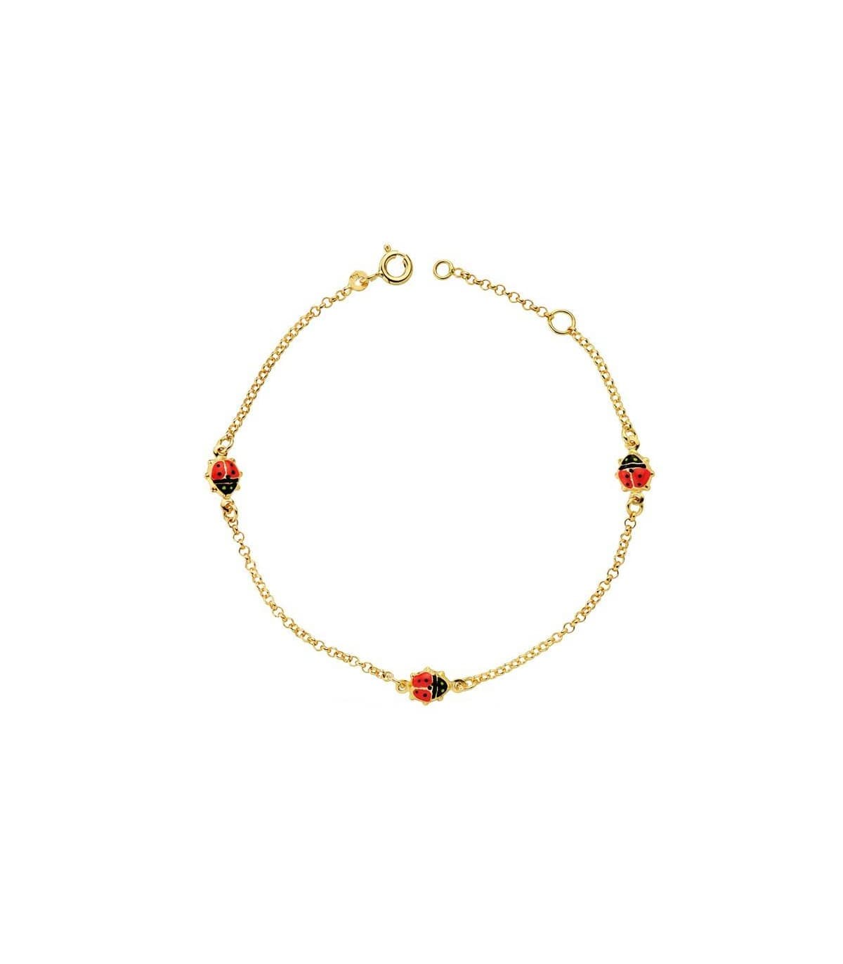 Pulsera oro 18 ktes Mariquita
