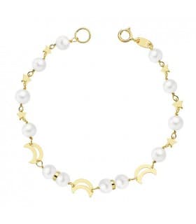 Pulsera Sarai oro 18 ktes. Pulseras y joyas de comunión para niña.