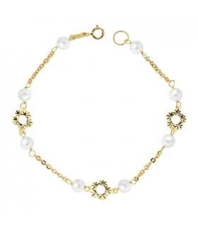 Pulsera Lulu oro 18 ktes. Pulseras para niñas de comunión. Regalos comunión.