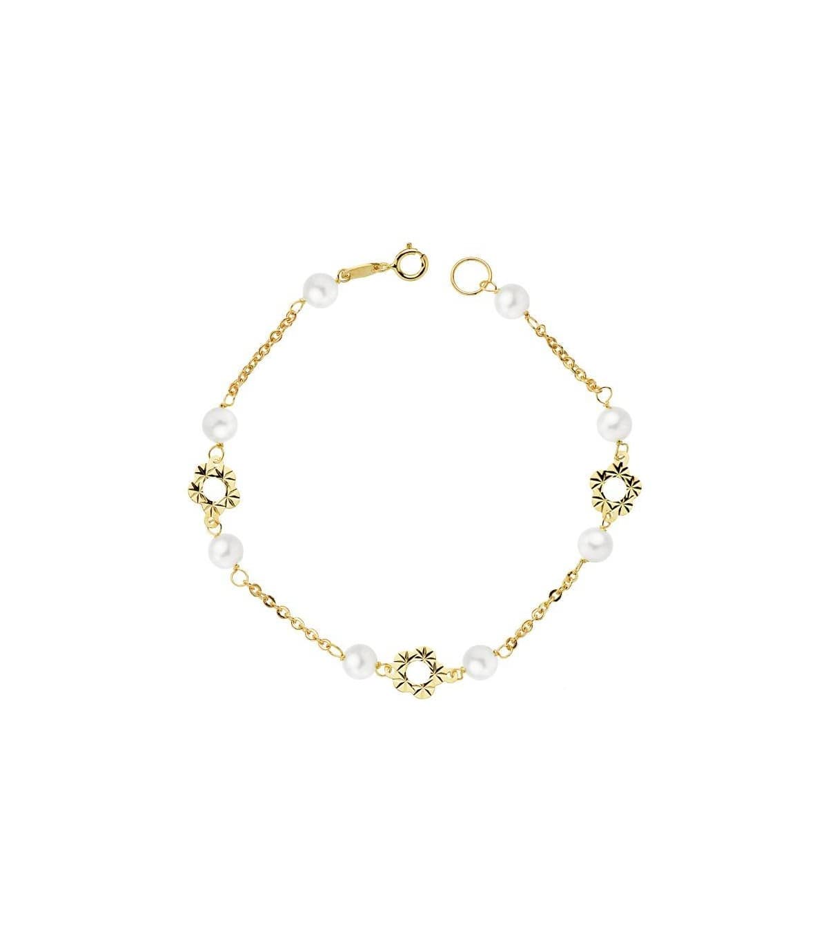 Pulsera Lulu oro 18 ktes. Pulseras para niñas de comunión. Regalos comunión.