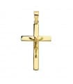 Cruz Cristo plana 18 Ktes 25mm