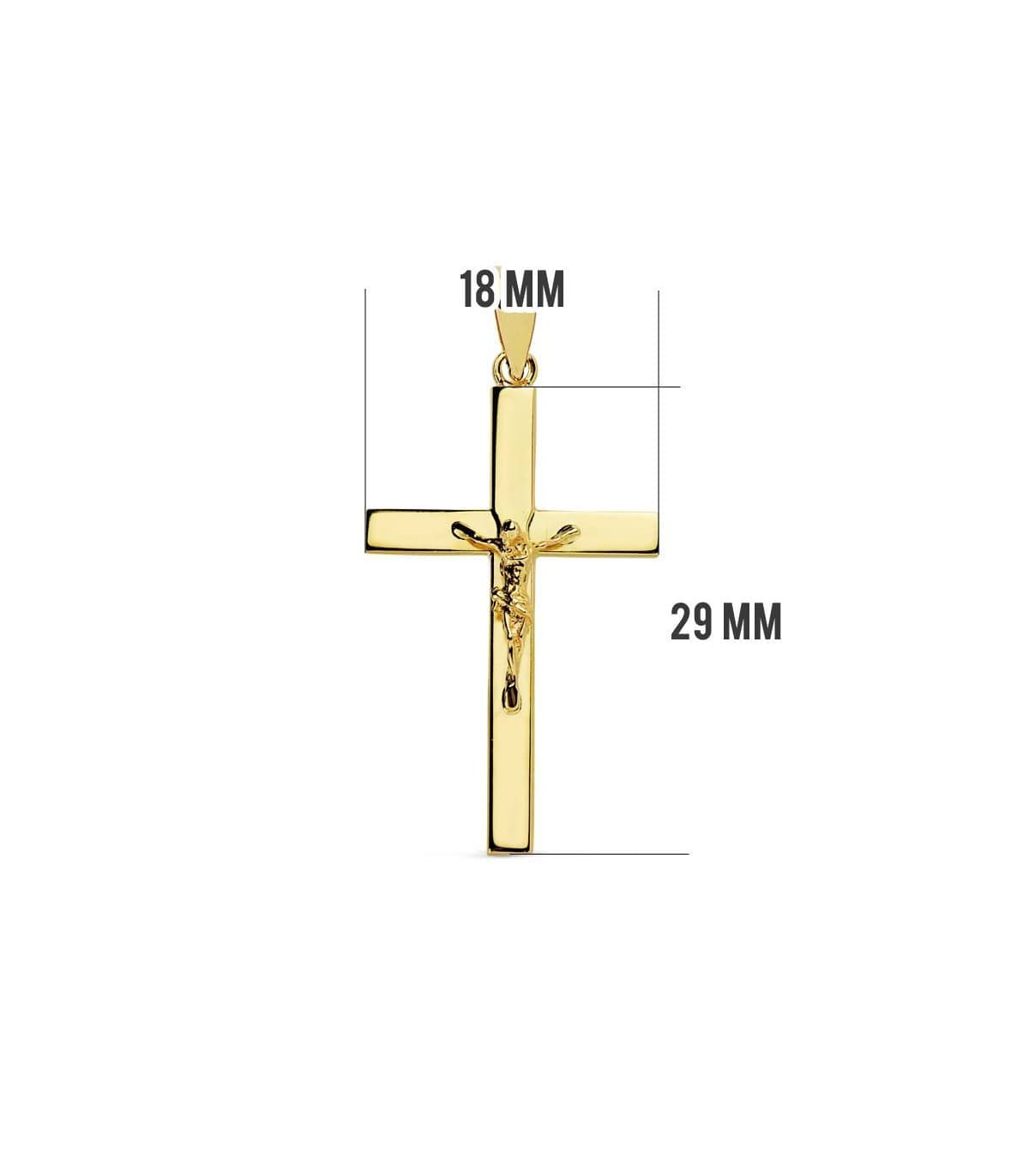 Cruz Cristo plana 18 Ktes 29mm