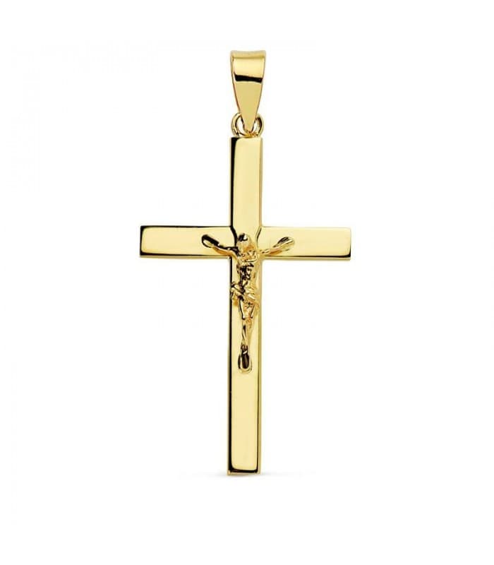 Cruz Cristo plana 18 Ktes 29mm
