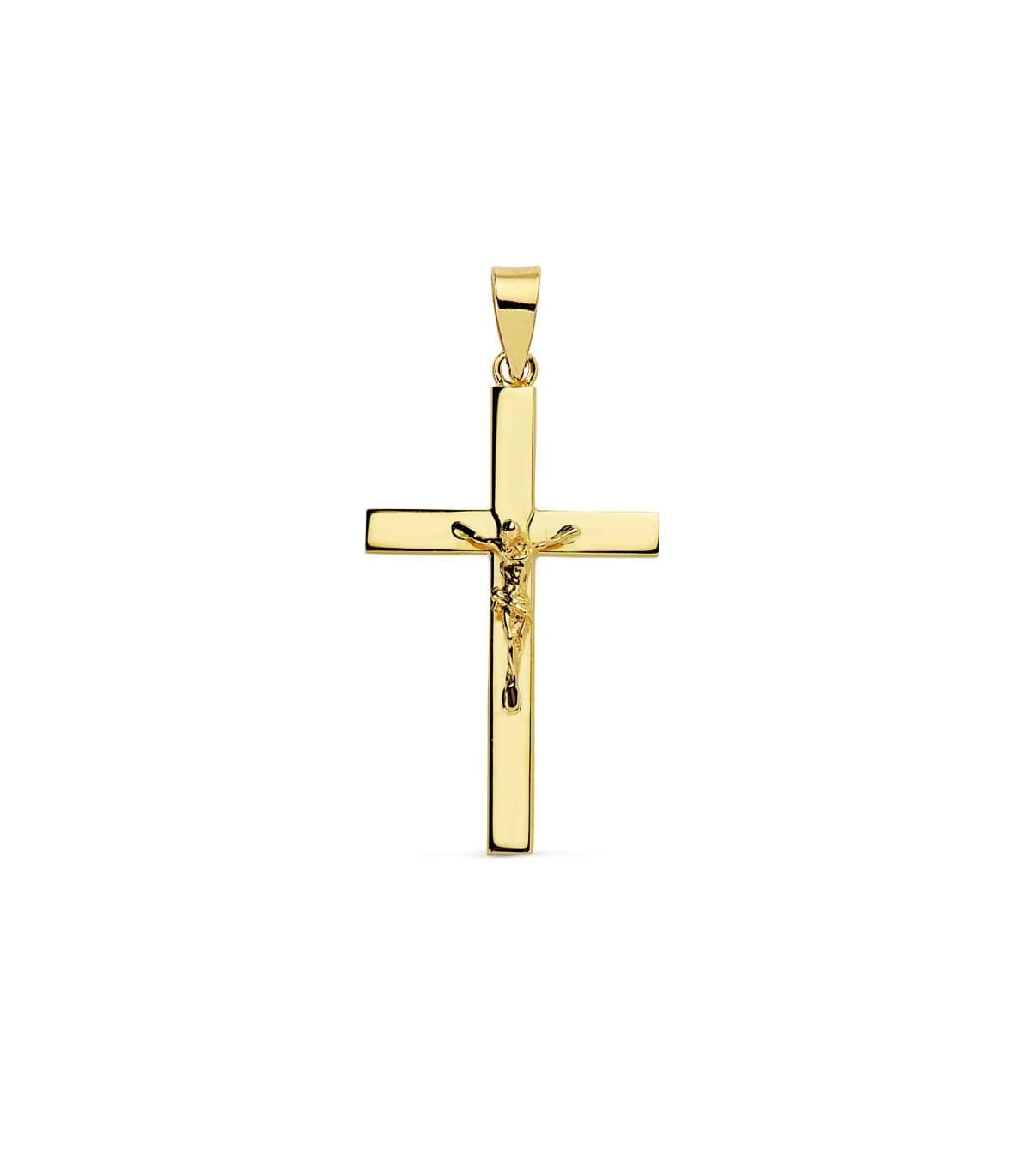 Cruz Cristo plana 18 Ktes 29mm