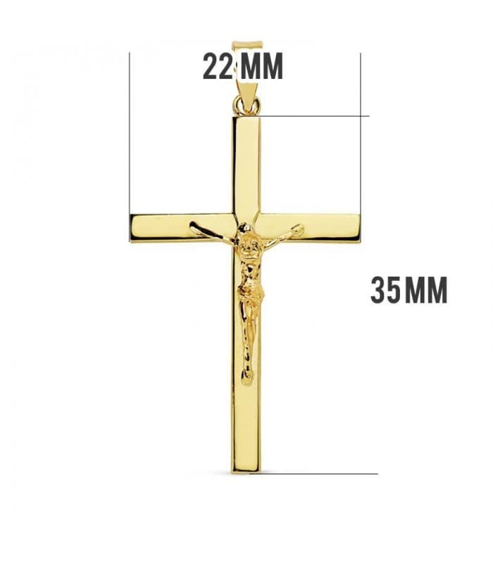 Croce latina con figura di Cristo 35 mm, oro giallo 750 | Croci per uomo e donna