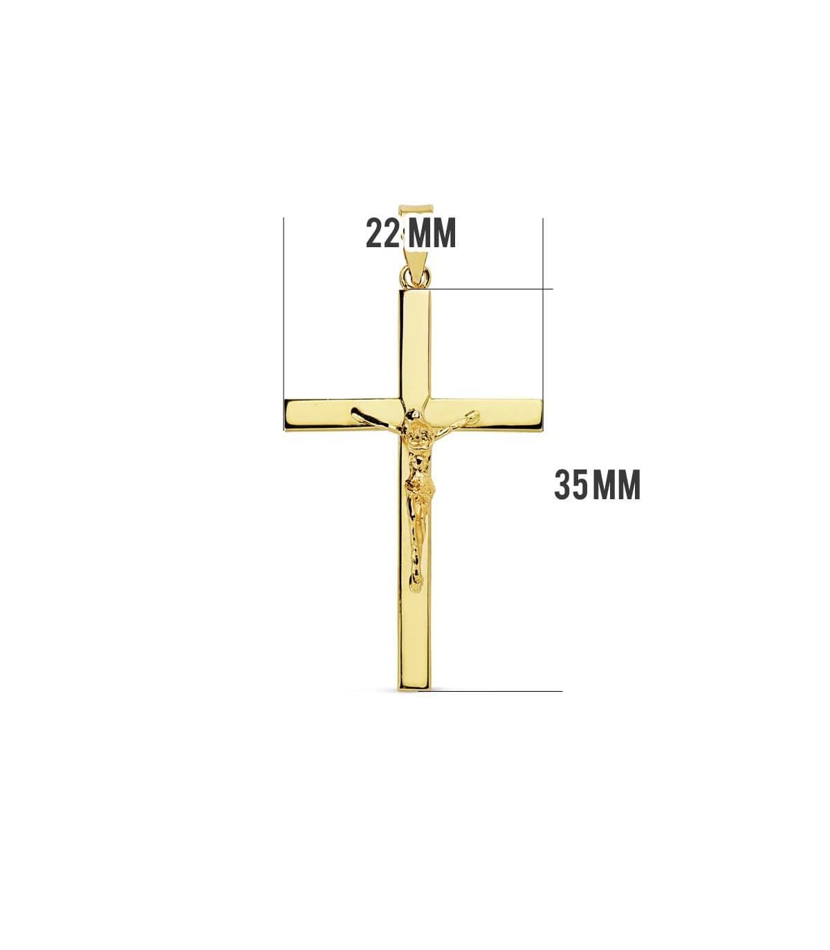 Croce latina con figura di Cristo 35 mm, oro giallo 750 | Croci per uomo e donna