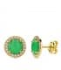 Pendiente oro amarillo Candida verde 18 Ktes