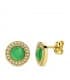 Boucles d'oreilles or jaune Siny vert 18 carats
