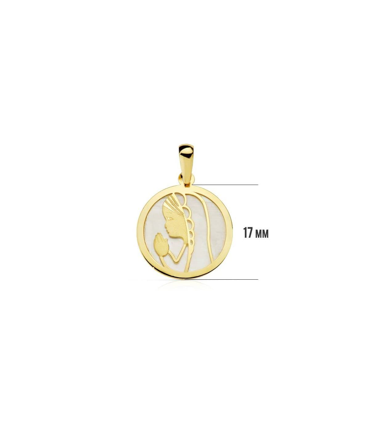 Médaille Vierge nacre 18 K