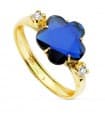 Bague or Adelaide bleue 18 Carats