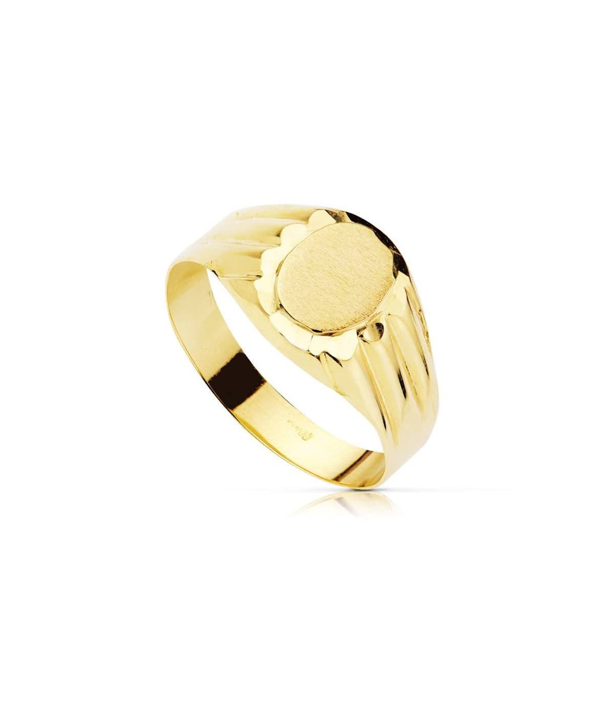 Sello cadete niño comunión anillo sello mujer grabado joya personalizada oro 18 kts