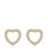 Orecchini Cuore in oro giallo Marena 18 Kt - Orecchini a lobo e Gioielli Donna