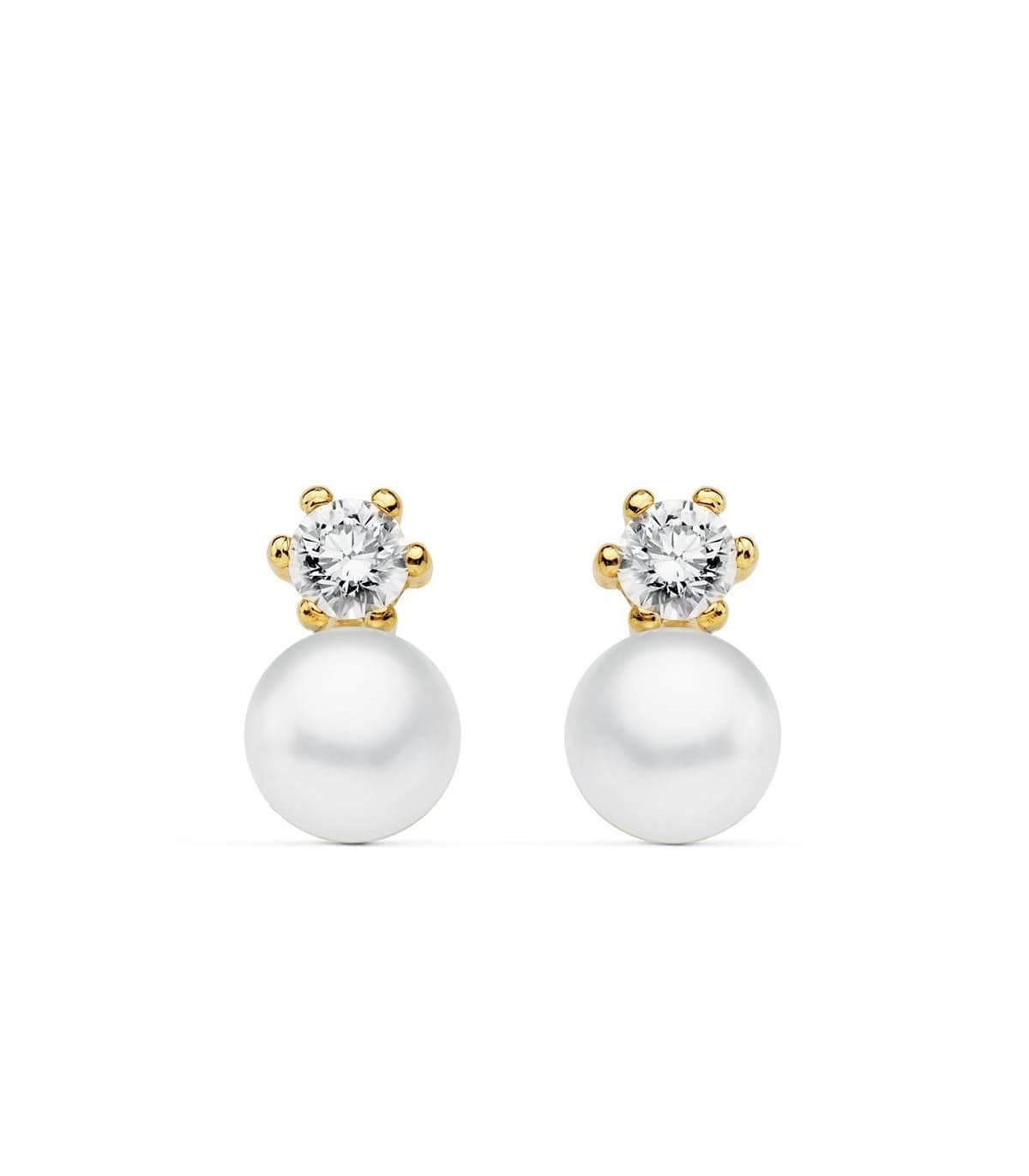 Boucles d'oreilles Kalila Perles de Culture Or Jaune 18 K 9 MM