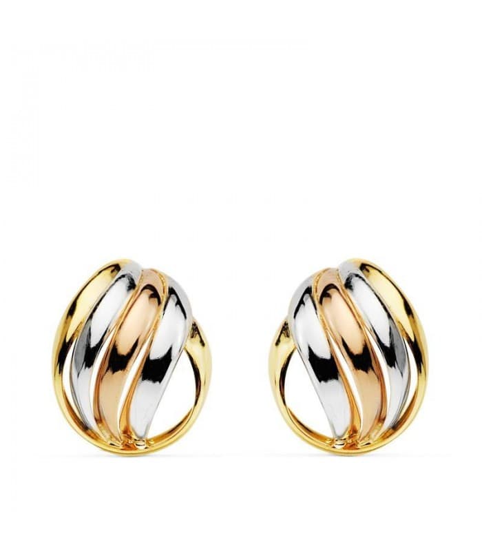Boucles d'oreilles or tricolore Naunet 18 Carats | Boucles doreilles pour femme