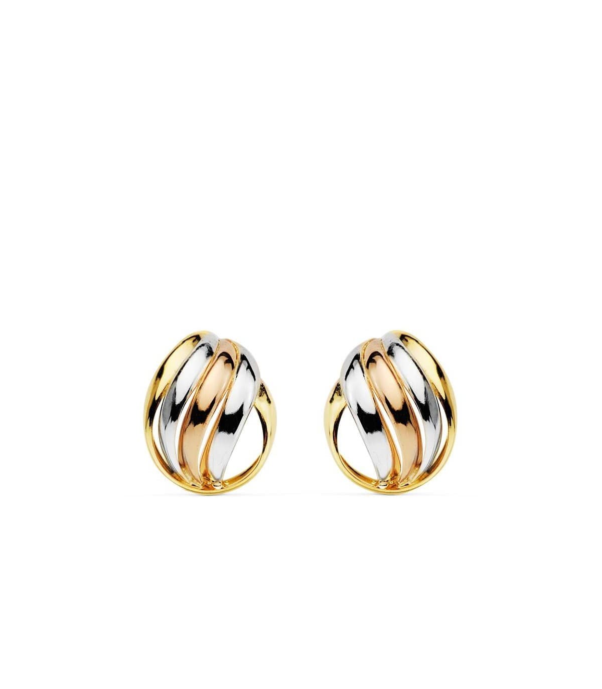 Boucles d'oreilles or tricolore Naunet 18 Carats | Boucles doreilles pour femme