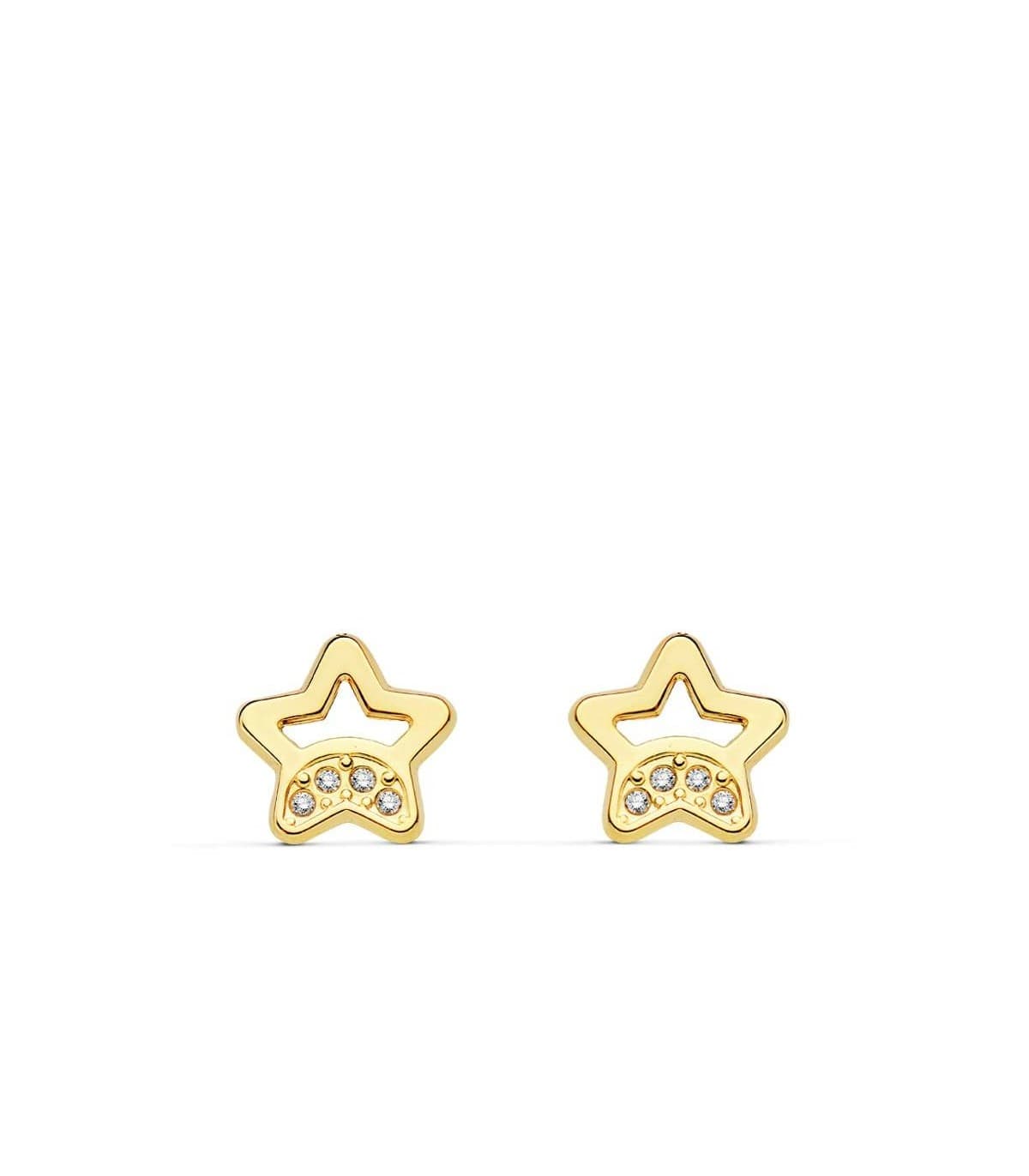 Pendientes oro Ariadna estrella 18 Ktes