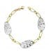 Pulsera oro bicolor 18k Hojas