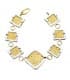 Pulsera oro bicolor 18k Rombos mate y brillo