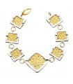 Bracelet or bicolore 18k Losanges mate et brillant