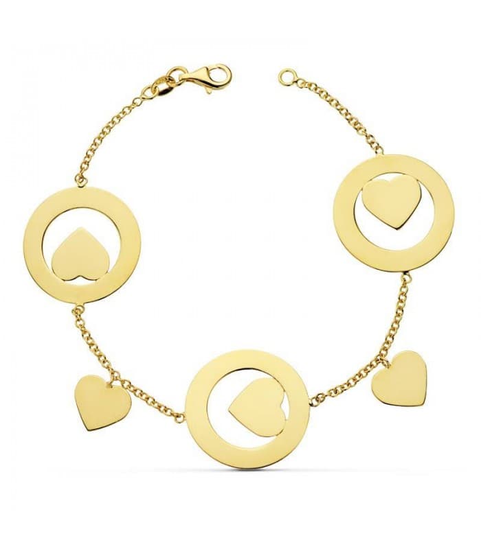 Bracelet or jaune 18k Coeur