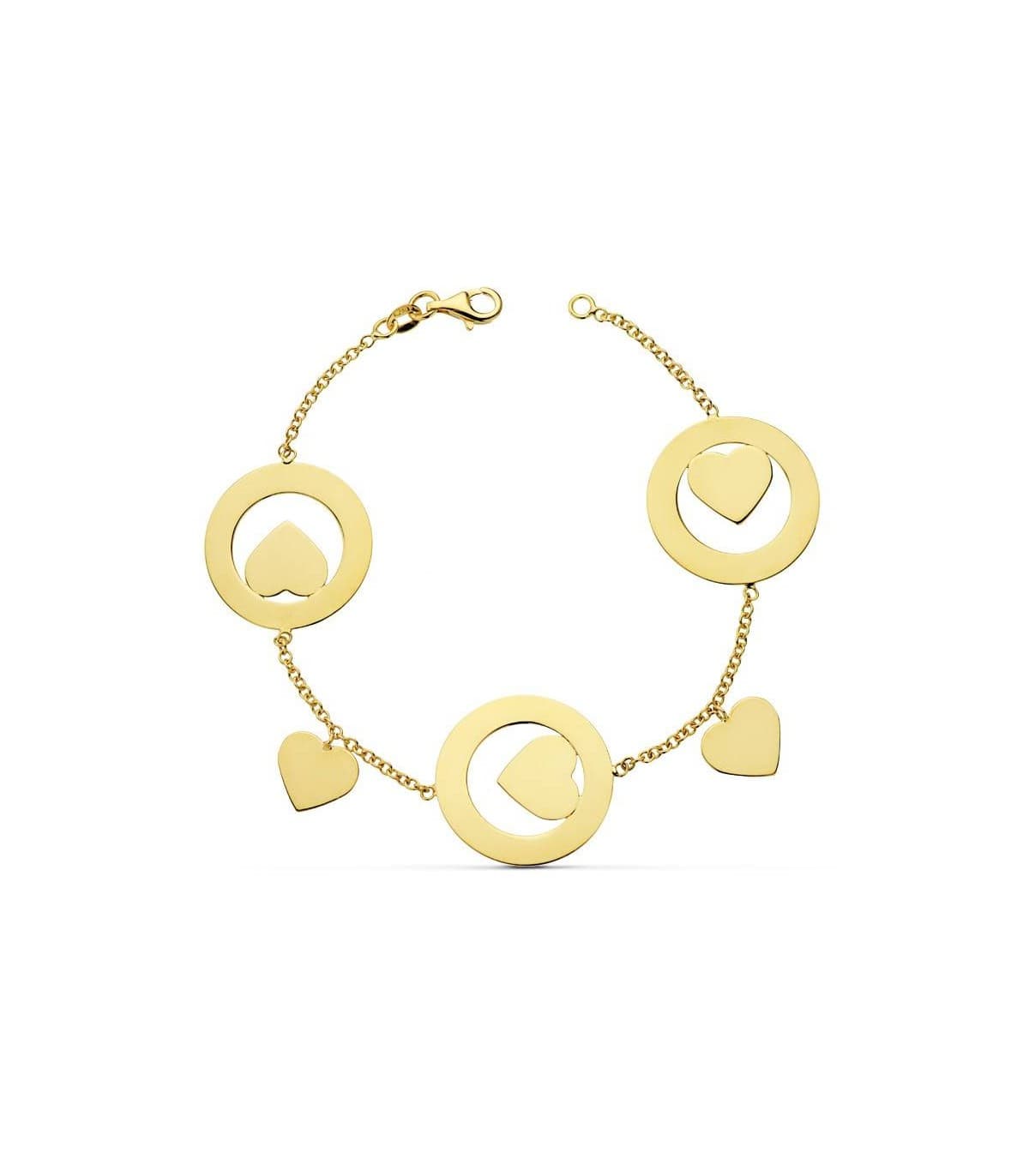 Bracelet or jaune 18k Coeur
