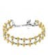 Pulsera oro bicolor 18k Con doble fila de bolas