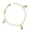 Bracelet or bicolore 18k Maillons et motifs