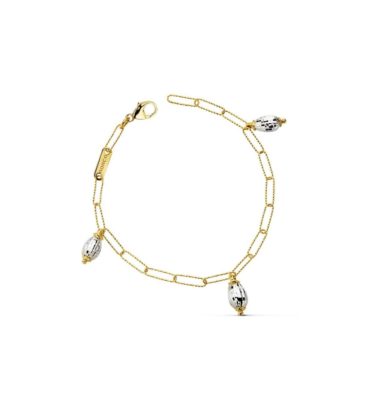 Pulsera oro bicolor 18k Eslabones