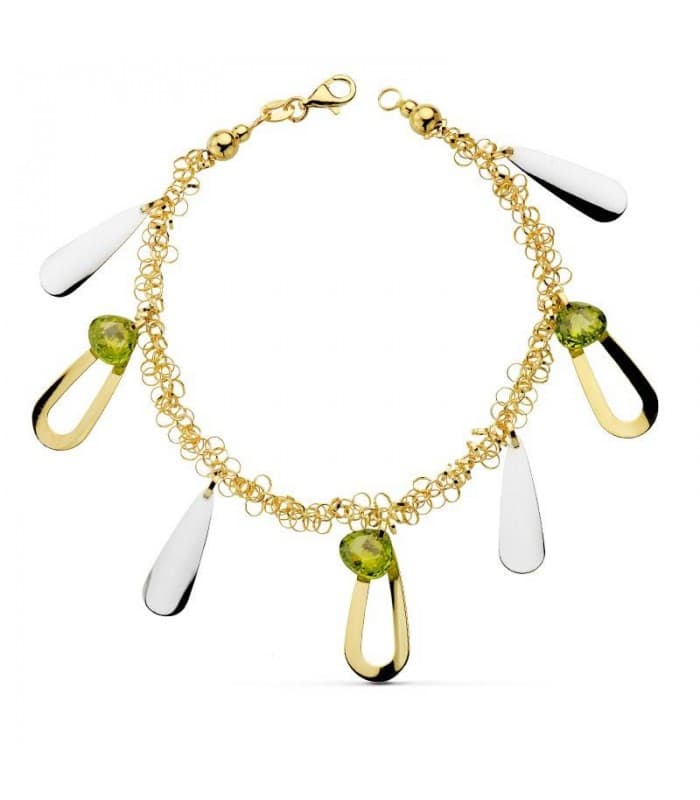 Bracelet or bicolore 18k Motifs pierre