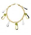 Bracciale bicolore oro 18kt con cristalli