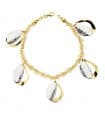 Bracelet pour femme or bicolore 18k Motifs feuilles