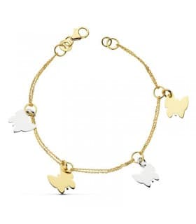 Bracelet or bicolore 18k Charms Papillons