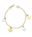 Bracelet or bicolore 18k Charms Papillons