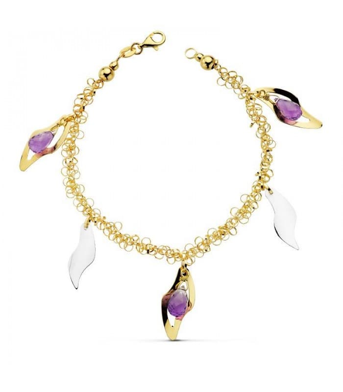 Pulsera oro bicolor 18k Fantasy Charms