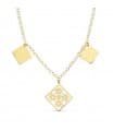 Collar Oro amarillo 18ktes Rombos y flores