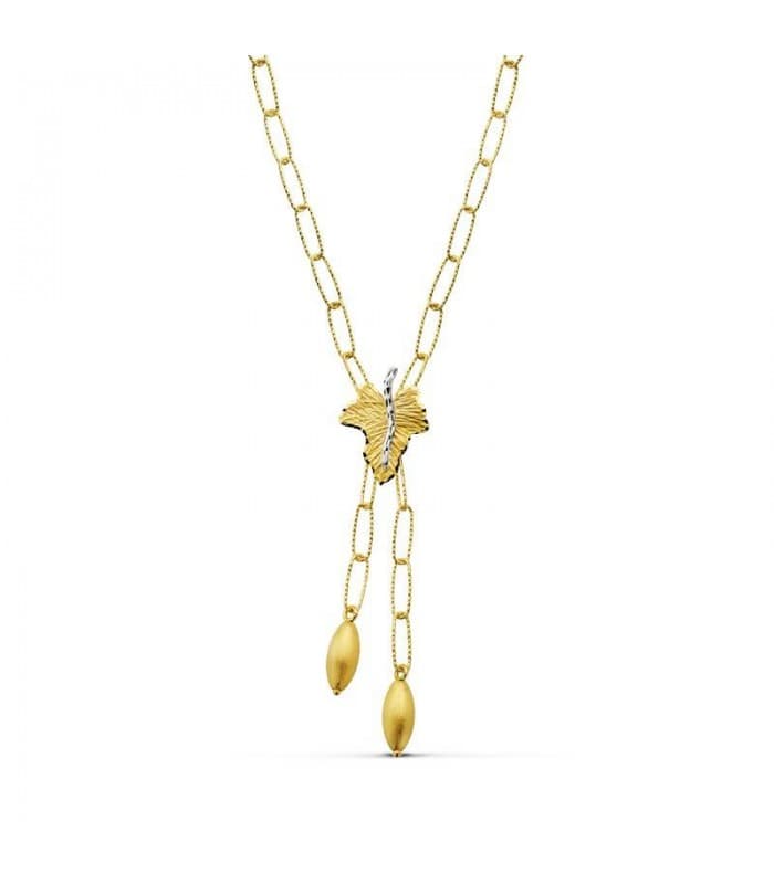 Collier or bicolore 18k forêt enchantée