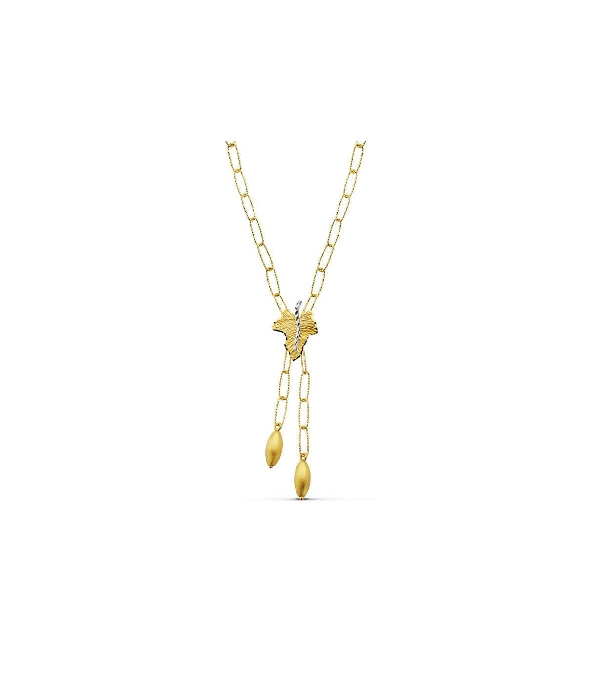 Collier or bicolore 18k forêt enchantée