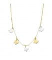 Collier or bicolore 18k Charms papillons