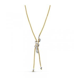 Gargantilla oro bicolor 18k White Snake serpiente con circonitas
