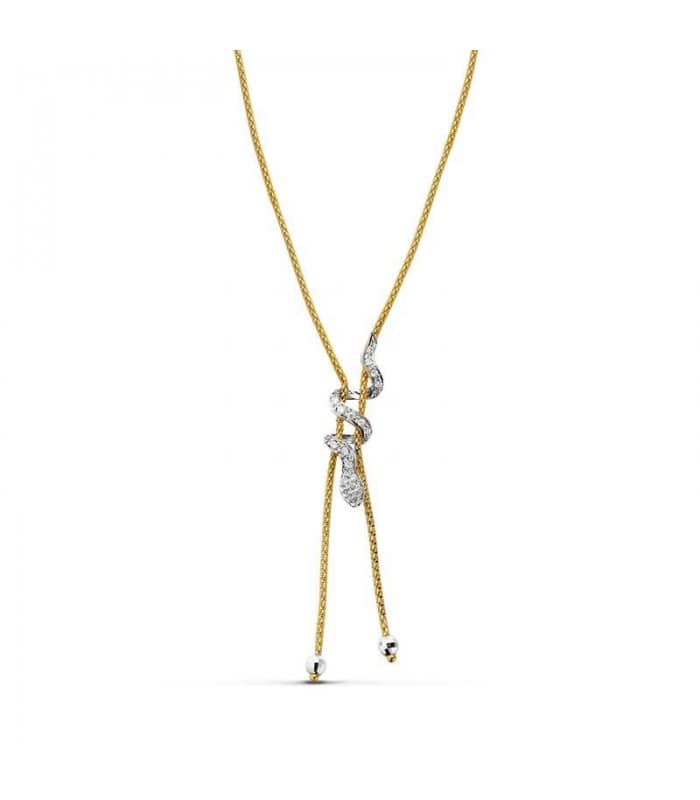 Collier or bicolore 18k White Snake