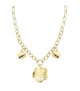 Collar oro amarillo 18k Flores hawaianas gargantilla mujer