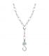 Gargantilla oro blanco 18k piedra aguamarina collar de boda novia