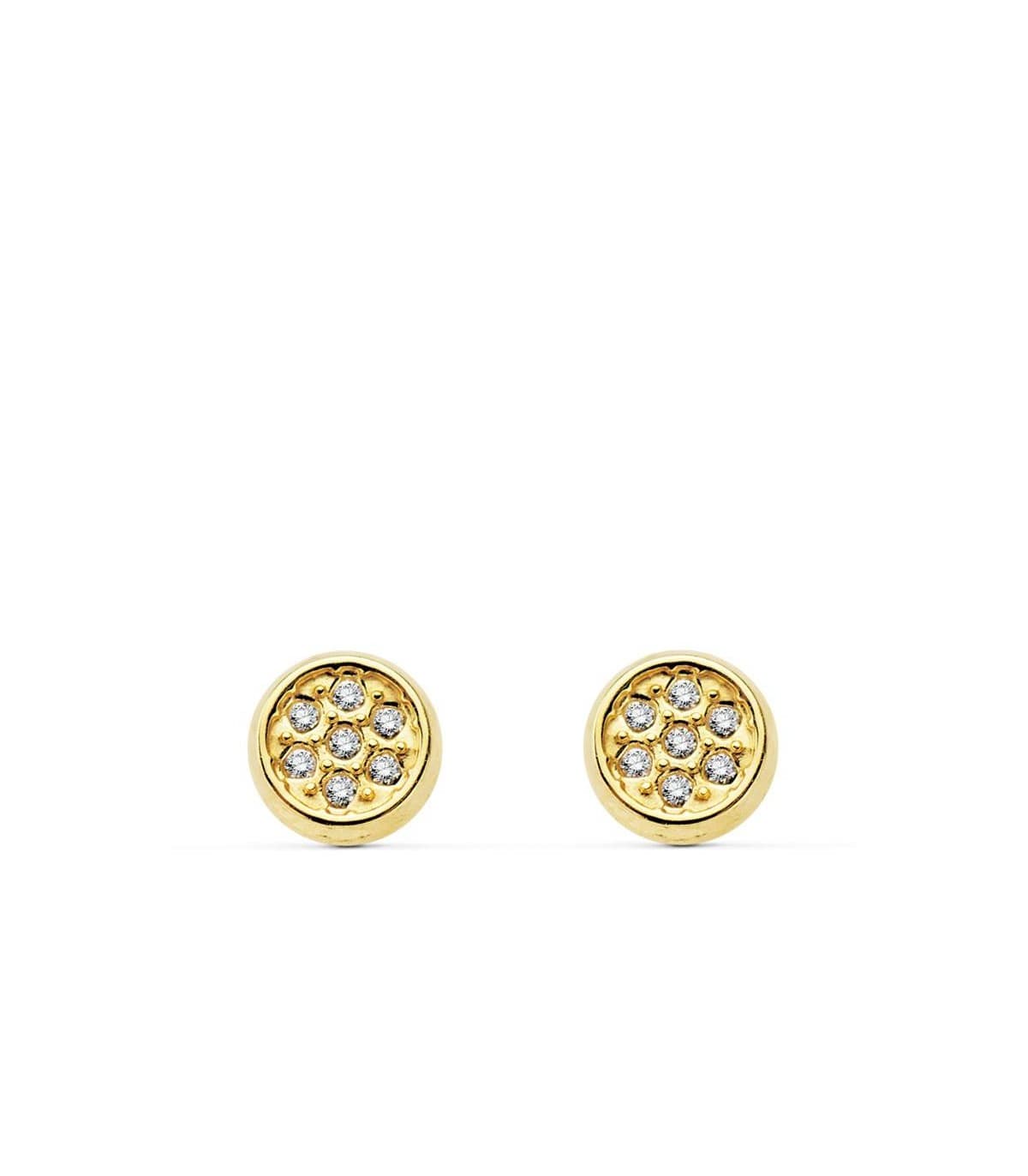 Boucles d'oreilles pour fille or Amérique Serti Clos