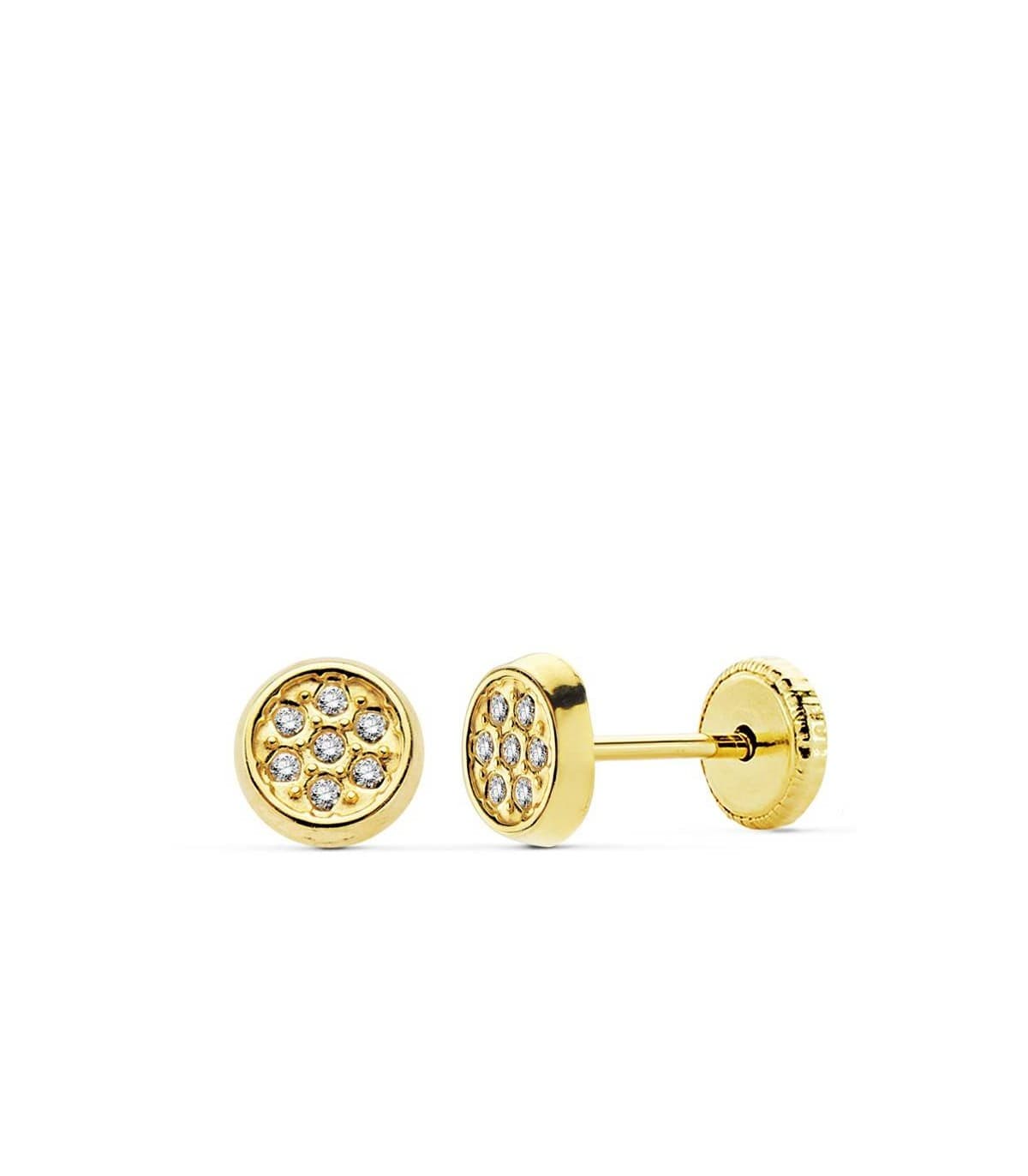 Boucles d'oreilles pour fille or Amérique Serti Clos