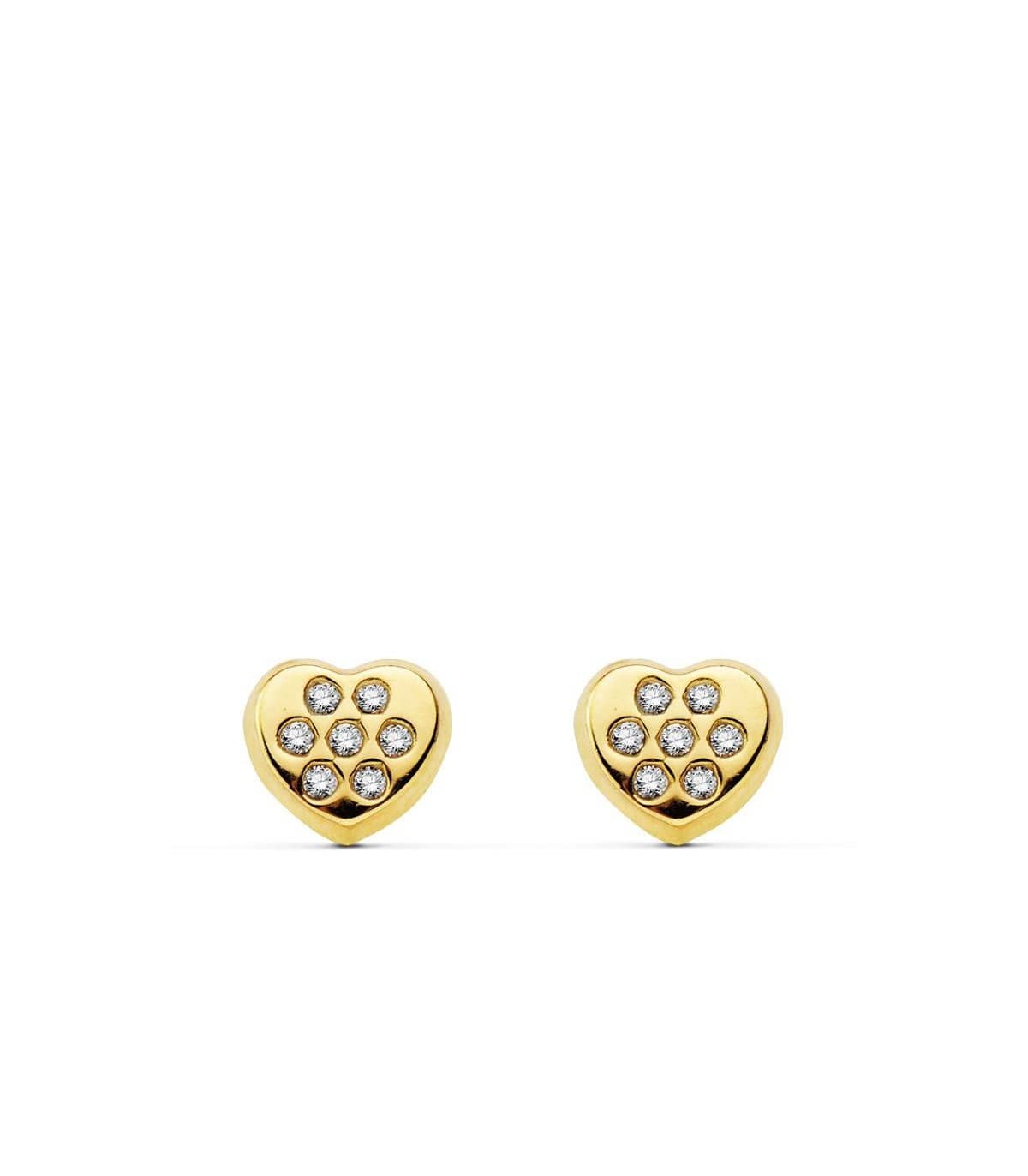 Pendientes de niña oro América Corazón