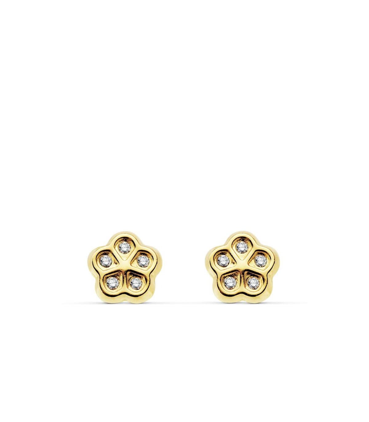 Boucles d'oreilles pour fille or 18k Olalla fleur