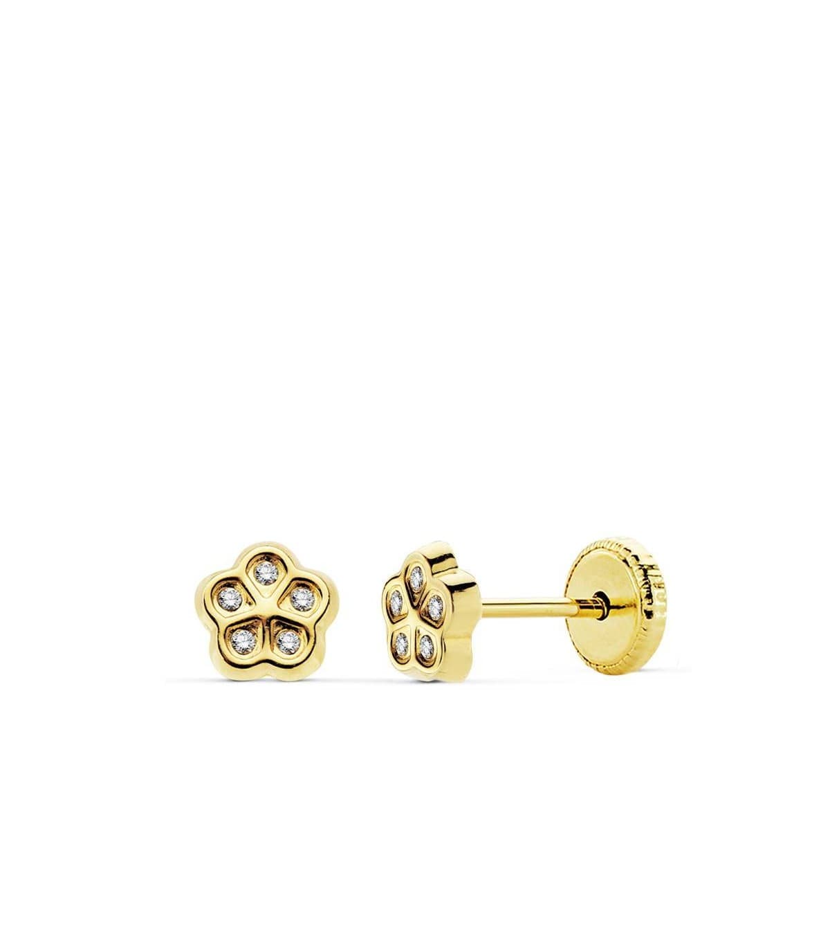 Pendientes de niña oro 18k Olalla flor