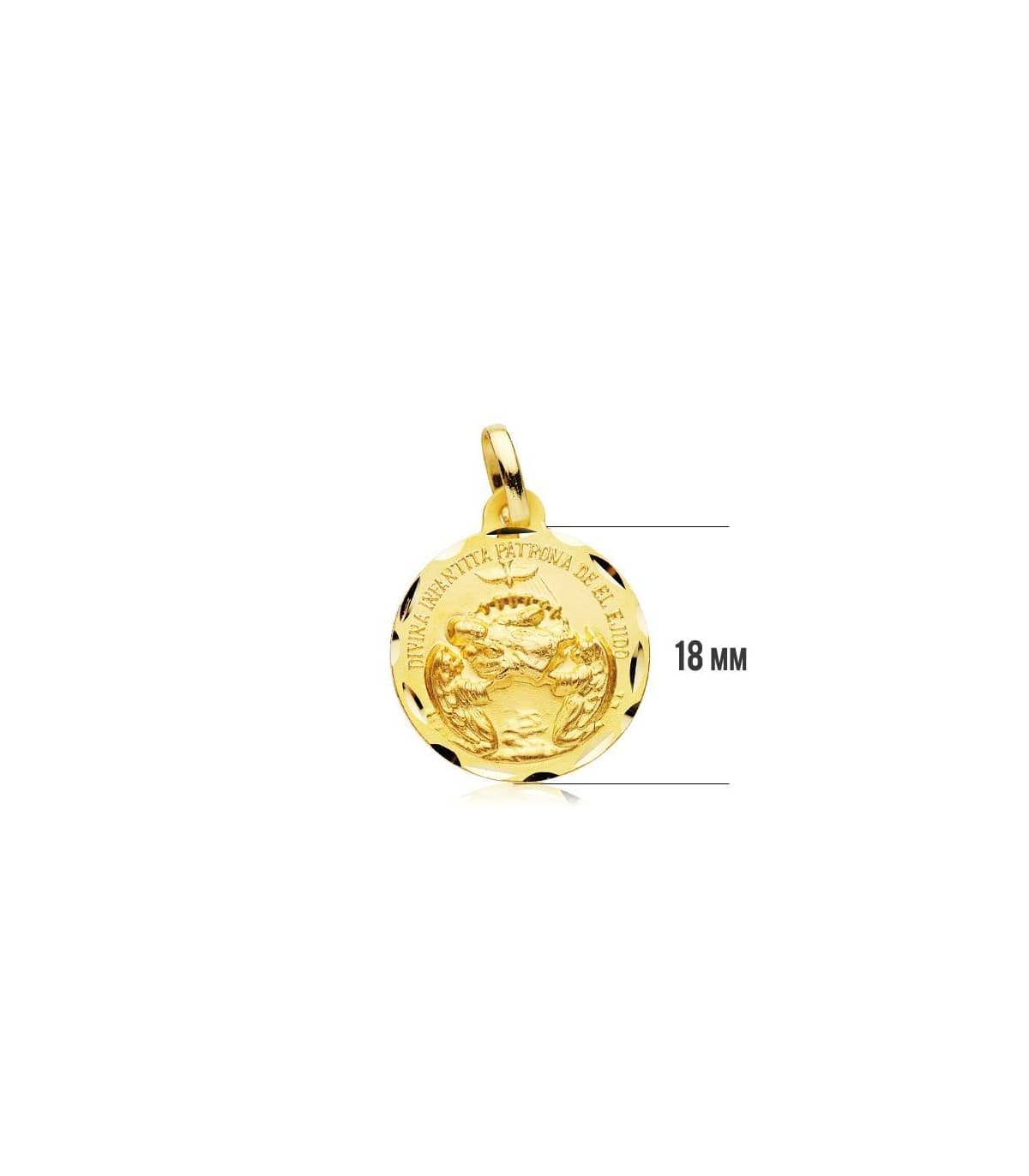 Medalla religiosa oro amarillo 18 kilates patrona virgen